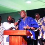 Osagyefo Kwaw Fraiku IV Deliver his speech as the keynote speaker at the 2nd edition of the Shama Youth awards